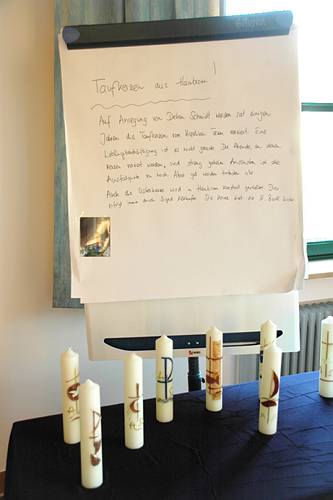 Aus Hainbronn: Kerzen f�r die Taufe